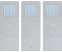 POLARx3 Комплект светильников с блоком питания, серебро, 24V, 190мм, нейтральный белый 4000К, 5W: PO24-S3-190NO-NW5