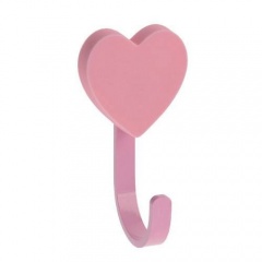 GTV: Крючок мебельный WM-HEART сердце, розовый: WM-HEART-RZ