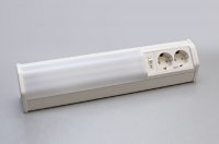 Светильник люминесцентный 2-мя розетками 11W/220-240V, 2700K, отделка белый