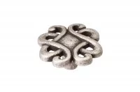 Ручка-кнопка, отделка серебро старое