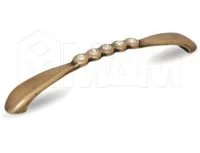 Ручка-скоба 160мм бронза состаренная с кристаллами Сваровски: 1027K.160.23