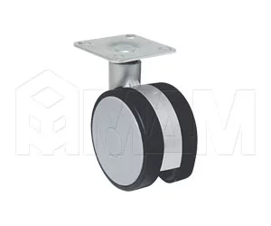 Опора двухколесная с площадкой, D60 мм, без стопора: 101.B2 GR