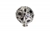 Ручка-кнопка, отделка никель + горный хрусталь