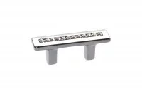 Ручка-скоба 32мм, отделка хром глянец + горный хрусталь