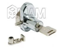 Замок-ручка для 2-х дверей, без сверления, выдвижной + отв. планка, хром: 417-1/5 CR