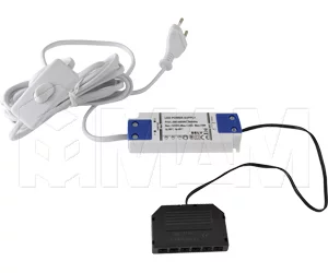 Блок питания с терминалом розеток 6 шт., тип "LED" и сетевым проводом, AC-230/DC-12V, IP31, 15W: LSA-PS12V-IP31D-15W