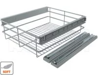 PARTNER Корзина для белья, 750 мм, серый, полн. выдв., плавн. закр.: ACF75MBOT