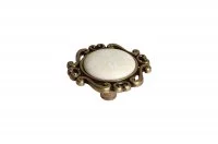 Ручка-кнопка, отделка бронза античная &quot;Флоренция&quot; + керамика