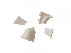 Комплект соединителей овального пристеночного бортика (VER%/35), (4ч.:2 загл., 90°внут.+90°внеш.) пластик, белый 91115
