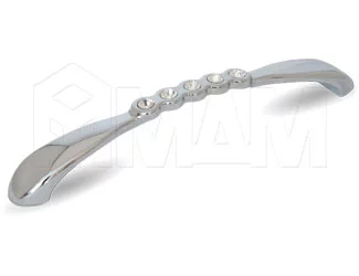 Ручка-скоба 160мм хром с кристаллами Сваровски: 1027K.160.10