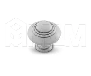 Ручка-кнопка D30мм белый/серебро винтаж: WPO.2031.030.00V4