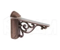 VENICE Менсолодержатель для деревянных и стеклянных полок 4 - 40 мм, L-125 мм, медь состаренная: WRM.805.125.00C1