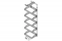 Колонна Pegasus в базу 600 выдвижная с 5 сетками, отделка титаниум