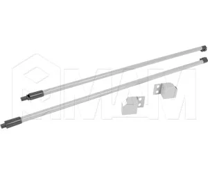 M-TECH комплект круглых рейлингов с фиксаторами, 450 мм, серый металлик: RL450G