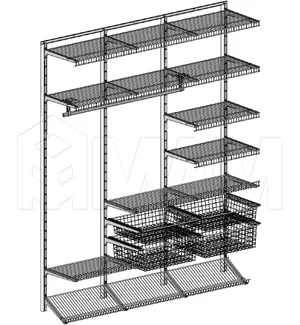 Home Space, гардероб ширина 1860мм, глубина 495 мм, 3 проема по 600 мм: HSK1860x495MT5