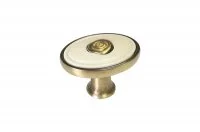 Ручка-кнопка, отделка бронза + вставка