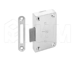 Замок мебельный, выдвижной + отв. планка, хром: F-441.G2