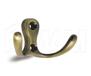 Крючок двухрожковый бронза полированная: WP19AB