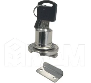 Замок для 1-ой двери, кнопочно-поворотный + отв. планка, хром: 503-23 CR Замок для 1-ой двери, кнопочно-поворотный + отв. планка, хром: 503-23 CR