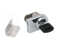 Замок для 1-ой двери, со сверлением, поворотный + отв. планка, хром: 410-4 CR