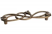 Ручка-скоба 128мм, бронза античная "Флоренция" + горный хрусталь