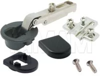 Петля стандартная накладная площадка с евровинтами/черн D-обр.: C123150 с евровинтом/черн D