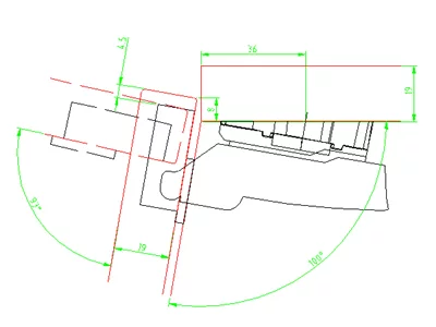 Hettich: 9072215: Угловой адаптер монтажных планок System 8099 угол 10°, цинковое литье