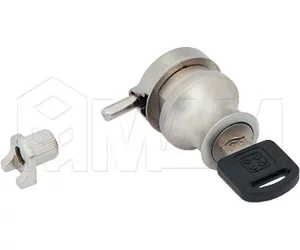 Замок-ручка для 1-ой двери, выдвижной + отв. планка, никель матовый: 420 MN