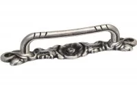 Ручка-скоба 96мм, отделка серебро античное