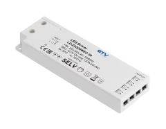 GTV: Блок питания SLIM EASY CLICK 12V,20W ,input 220-240VAC, IP20, разм.129x42x16мм, с mini amp и проводо: LD-ZAS20WEC-30