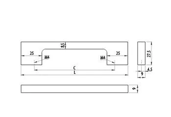 GTV: Ручка мебельная UZ 819 C=320, белая UZ-819320-10