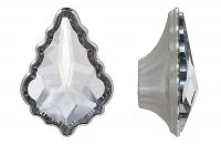 Ручка-кнопка, отделка серебро + горный хрусталь