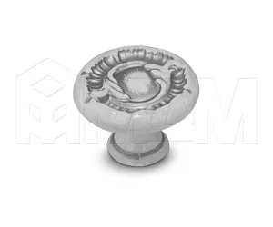 Ручка-кнопка D30мм белый/серебро винтаж: WPO.2032.030.00V4