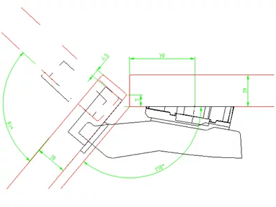 Hettich: 9072215: Угловой адаптер монтажных планок System 8099 угол 10°, цинковое литье