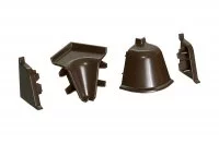 Комплект угловых элементов для овального бортика, цвет темно-коричневый