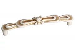 Ручка-скоба 128мм, отделка молочная с золотой патиной: WMN.791X.128.M00V7 Ручка-скоба 128мм, отделка молочная с золотой патиной: WMN.791X.128.M00V7