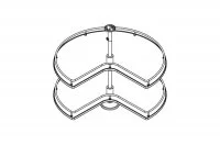 Карусель 3/4 в угловую базу 900х900, отделка хром + белый