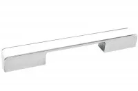 Ручка-скоба 160-224мм, отделка хром глянец + белый пластик