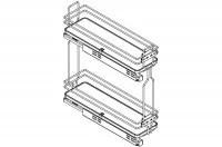 Сетка в базу 200 выдвижная с доводчиком, отделка хром + белый