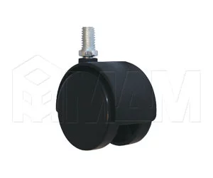 Опора двухколесная с винтом M8, D40 мм, без стопора: ОК-40/2/K