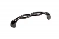 Ручка-скоба 96мм, отделка никель глянец воронёный + горный хрусталь