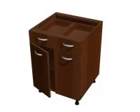 Корпус напольной тумбы под столовые приборы, 2 ящика и полка 700*560*720