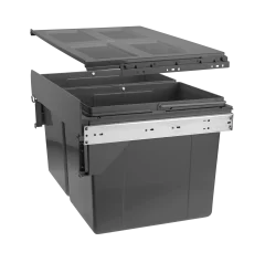 GTV: ВЕДРО ДЛЯ МУСОРА PRACTI ECO, ФАСАД=600мм, 2x27л, с креплением к фасаду, 562х403х358, напр.шариковая: PB-45-600MF-2X27-60A