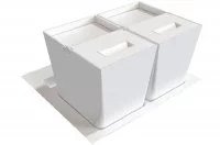 Система хранения в базу 600 (2 ведра), отделка белая