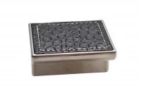 Ручка-скоба 32мм, отделка никель глянец + чёрный (кайман)