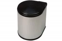 Ведро для мусора (13л), пластик чёрный + алюминий