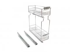 Бутылочница FGV в базу 200мм левая,глубиной 500мм, направляющие EXCEL, плавная доводка, хром