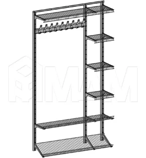 Home Space, прихожая ширина 1260мм, глубина 335 мм, 2 проема по 300 мм, 1900 мм: HSK1260x335MT1