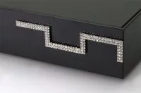 Накладка декоративная фигурная с кристаллами, правая, отделка никель + горный хрусталь