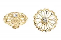 Ручка-кнопка, отделка золото + горный хрусталь